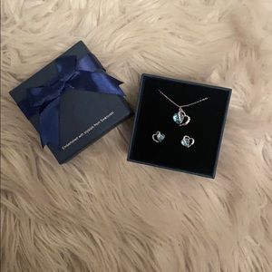 swarovski necklace and earrings set